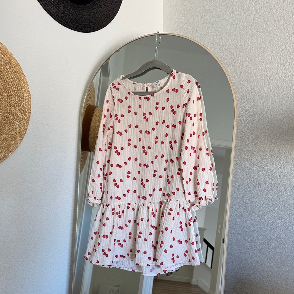 Charming Heart Print Kids Dress